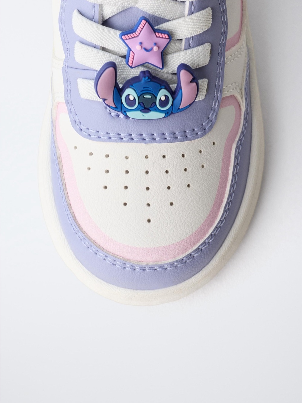 Zara Purple, Pink & White Kids' Stitch High-Top Sneakers - Picture 3 of 3